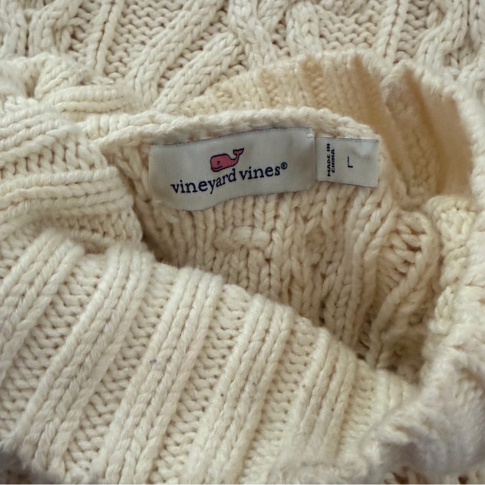 Vineyard Vines Tipped Island Cable Knit Fisherman Sweater - Picture 7 of 9